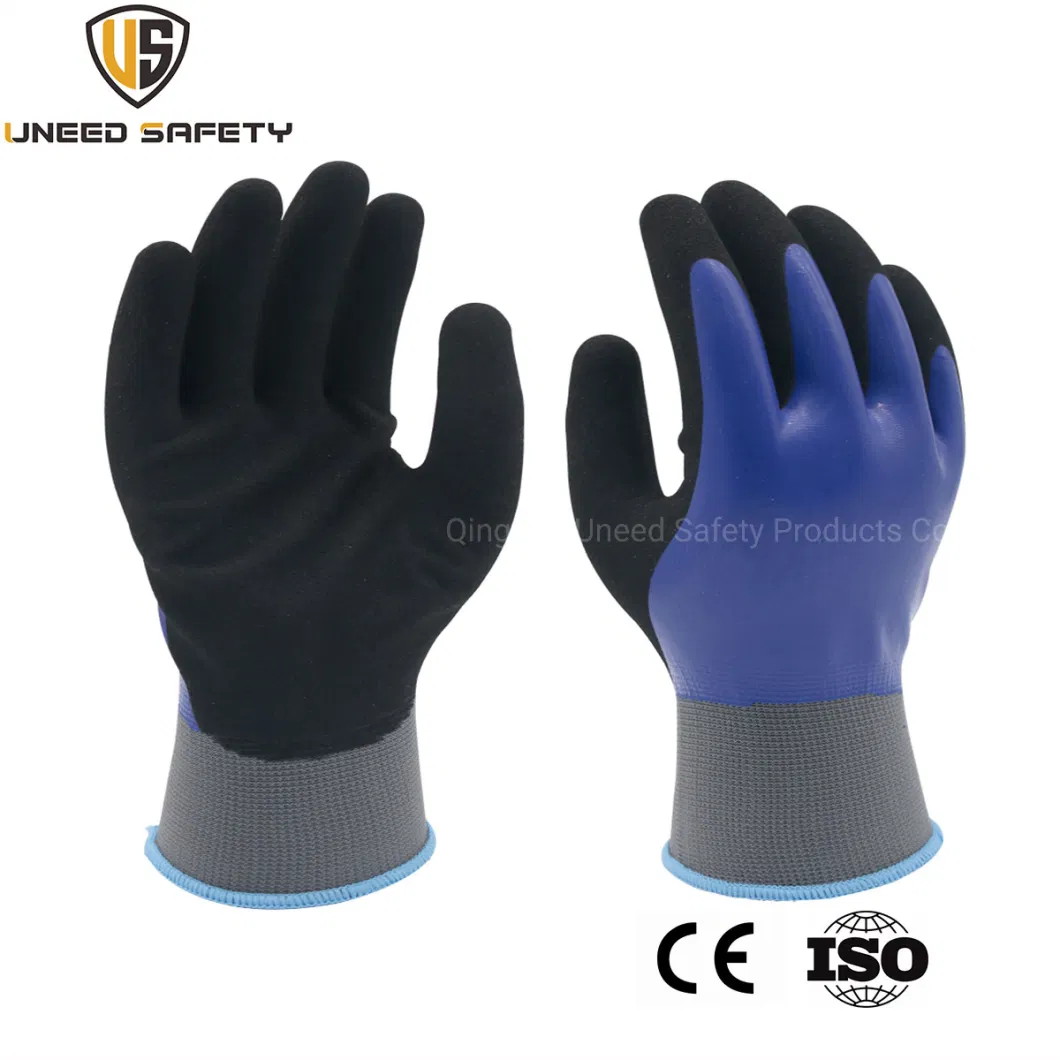 CE Winter Type Warm Acrylic Brushed Sandy Latex Coated Safety Work Protective Working Gloves