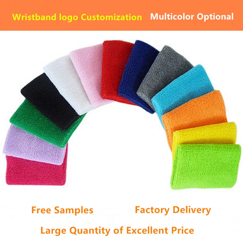 Colorful Sports Wristbands Wrist Sweat Band Custom Logo Embroidery Wrist Support