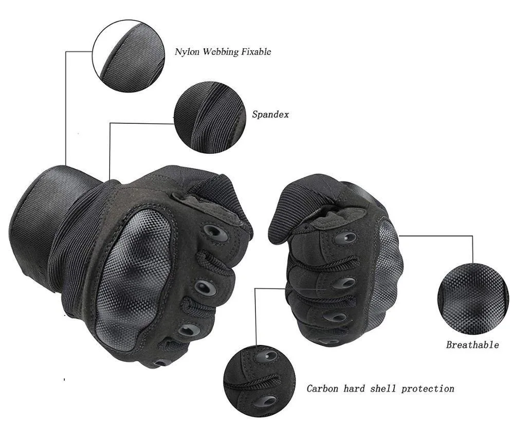 Double Safe Working Shooting Wrist Sport Paintball Safety Training Finger Army Military Tactical Gloves