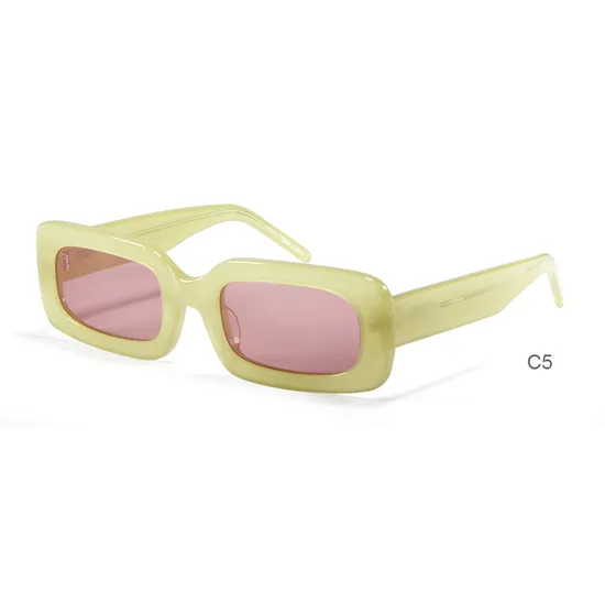 2022 Brand New Rectangular Jelly Summer Element Acetate Sunglasses All-Match Fashion Sun Glasses