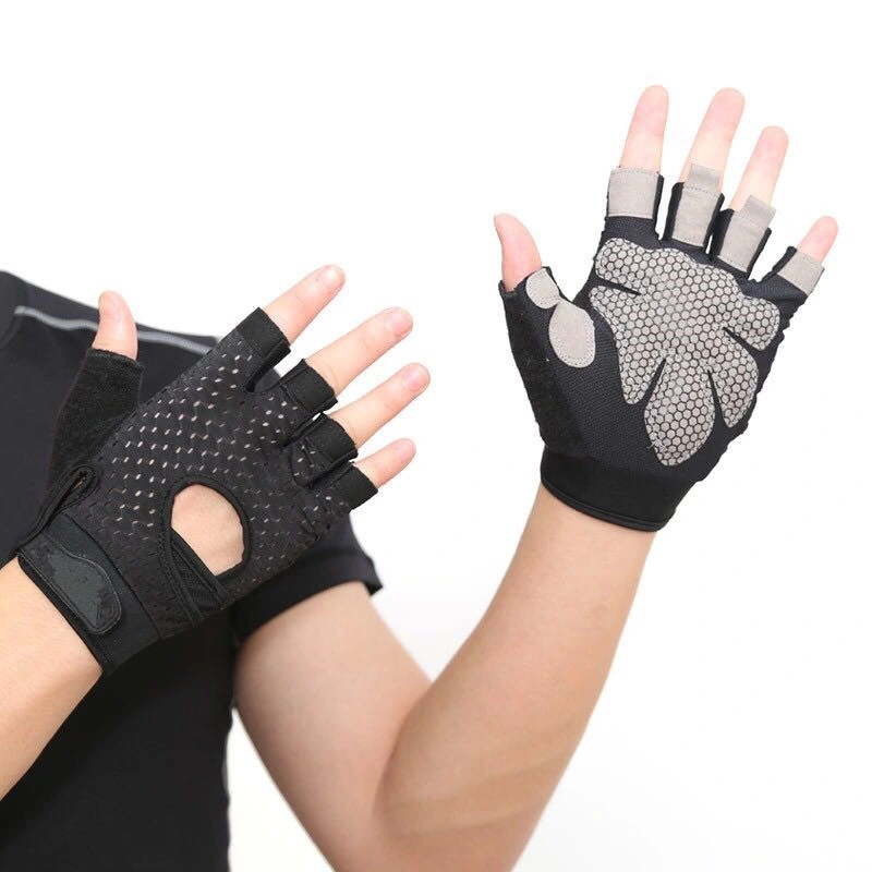 Fitness Men&prime;s Half Finger Breathable Women&prime;s Outdoor Equipment Training Wear-Resistant Non-Slip Dumbbell Weightlifting Climbing Sports Gloves
