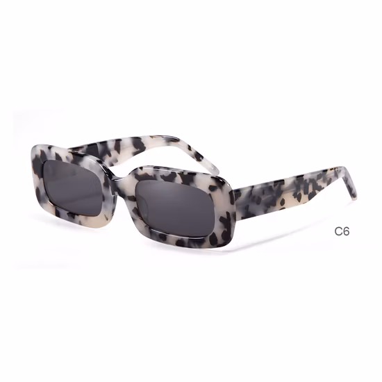 2022 Brand New Rectangular Jelly Summer Element Acetate Sunglasses All-Match Fashion Sun Glasses