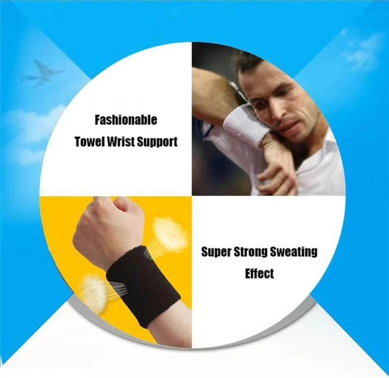 Colorful Sports Wristbands Wrist Sweat Band Custom Logo Embroidery Wrist Support
