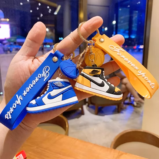 Hot Sale Brand Mini 3D Aj Shoe Air Key Chain Sneaker Pendant Sports Shoes Doll Keychain PVC Car Key Accessory