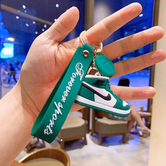 Hot Sale Brand Mini 3D Aj Shoe Air Key Chain Sneaker Pendant Sports Shoes Doll Keychain PVC Car Key Accessory