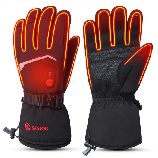 SAVIOR Amazon Hot Sale Touch Screen Fingers Winter Warm Skiing Motorcycling Riding Camping  Electric Battery Operated Heated Gloves